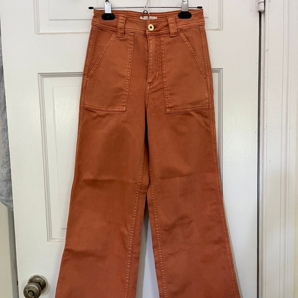 Roark wide leg pants peach salmon size XS 24-25